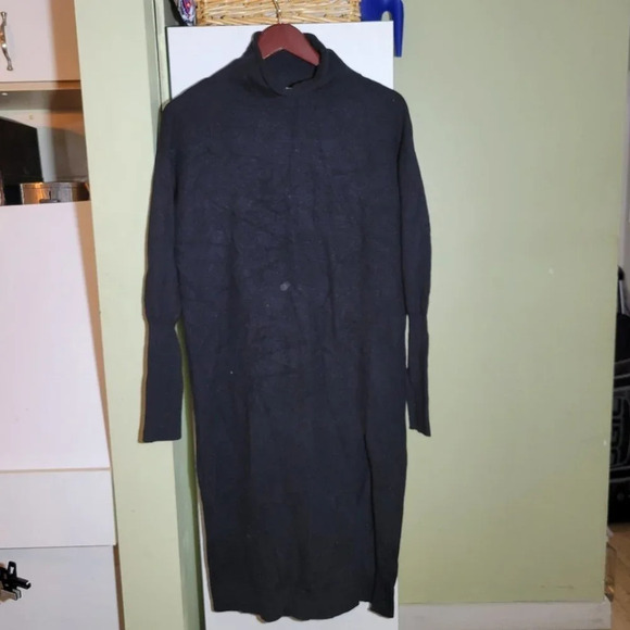 Aritzia Wilfred sweater dress wool Cyprie Dress Mock-neck With Slit Black XS - Picture 2 of 13